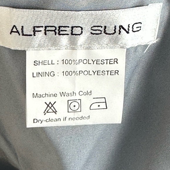 Alfred Sung Sleeveless High Low Cocktail Dress - Grey - size 6 - Picture 5 of 8